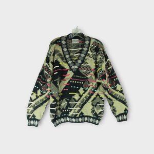 Coogi V-Neck 3D Knit Cotton Sweater Size L Vintage 90s Cosby McGregor BIGGIE